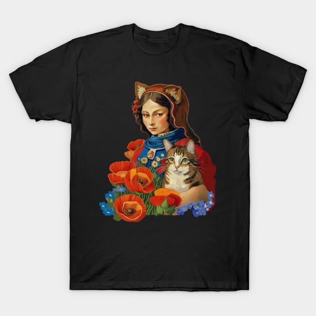 Mona Lisa and the Cat T-Shirt by TatianaBS